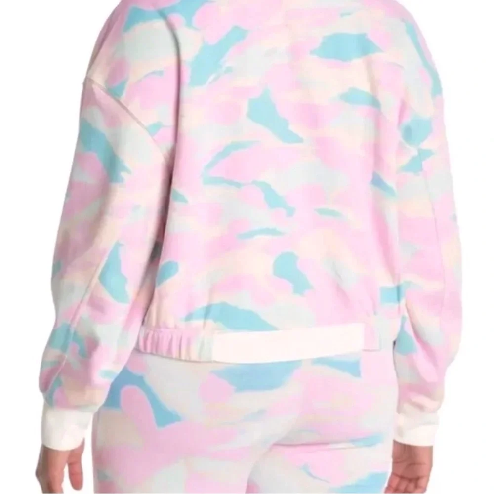 NWT Abound Camo Print Balloon Sleeve Quarter Zip Sweatshirt size S - Picture 2 of 4